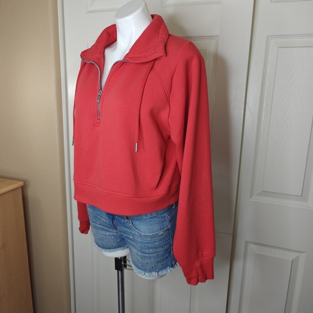 All in Motion oversized cropped half zip fleece pullover sz M - Picture 4 of 11